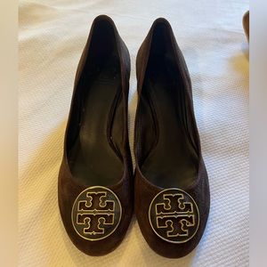 Tory Burch brown suede heels, size 8
